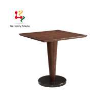 Modern coffee shop furniture wooden frame metal base dining tables