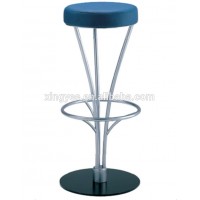 Modern living room kitchen bar counter stools painting steel metal base frame PU leather seat round backless bar stool