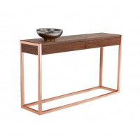 Gold steel frame console table / hotel project console table