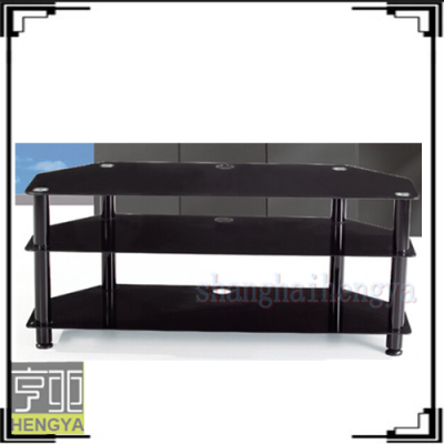 Modern shelves black lacquered for tv stand living room furniture