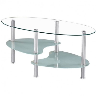 Side Table Rectangle Steelglass Metal Glass Tea Fiber Legs Coffee And End Tables Industrial Sofa White With Steel Tube